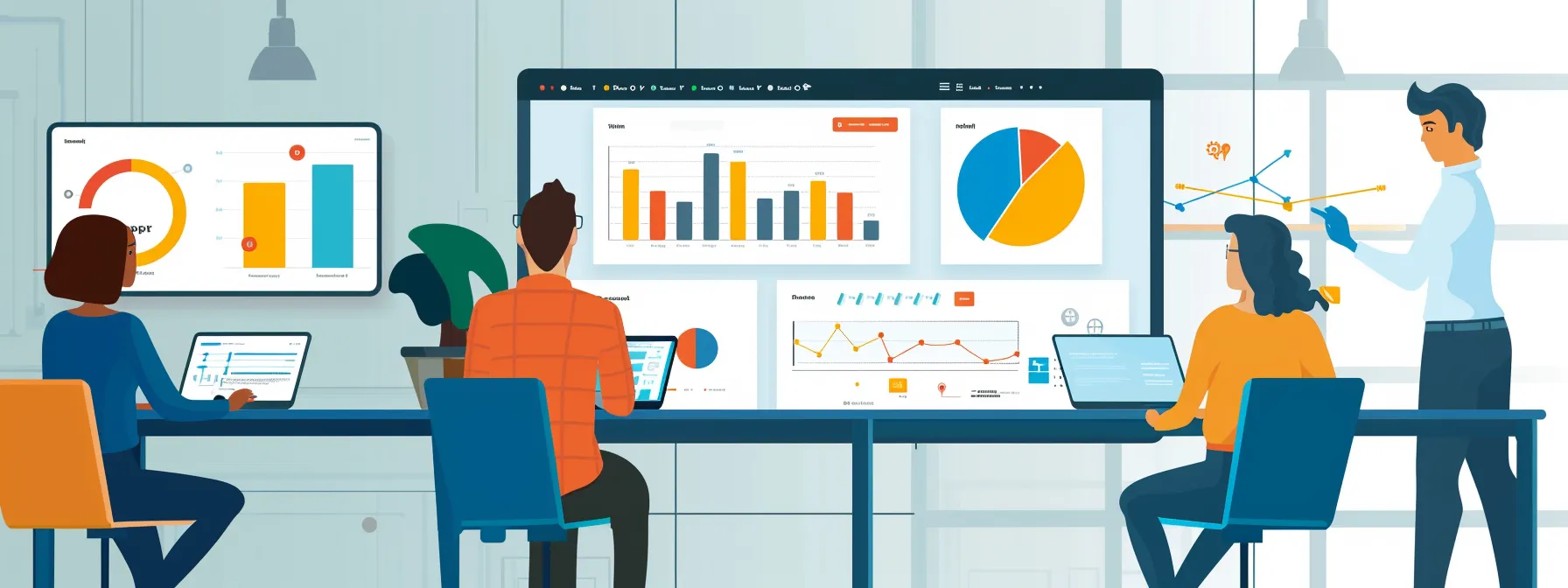 a modern office space features a diverse team collaborating over a digital dashboard displaying various email segmentation strategies, highlighting a vibrant mix of demographic and behavioral data analytics. - Nurture Machines a modern office space features a diverse team collaborating over a digital dashboard displaying various email segmentation strategies, highlighting a vibrant mix of demographic and behavioral data analytics.