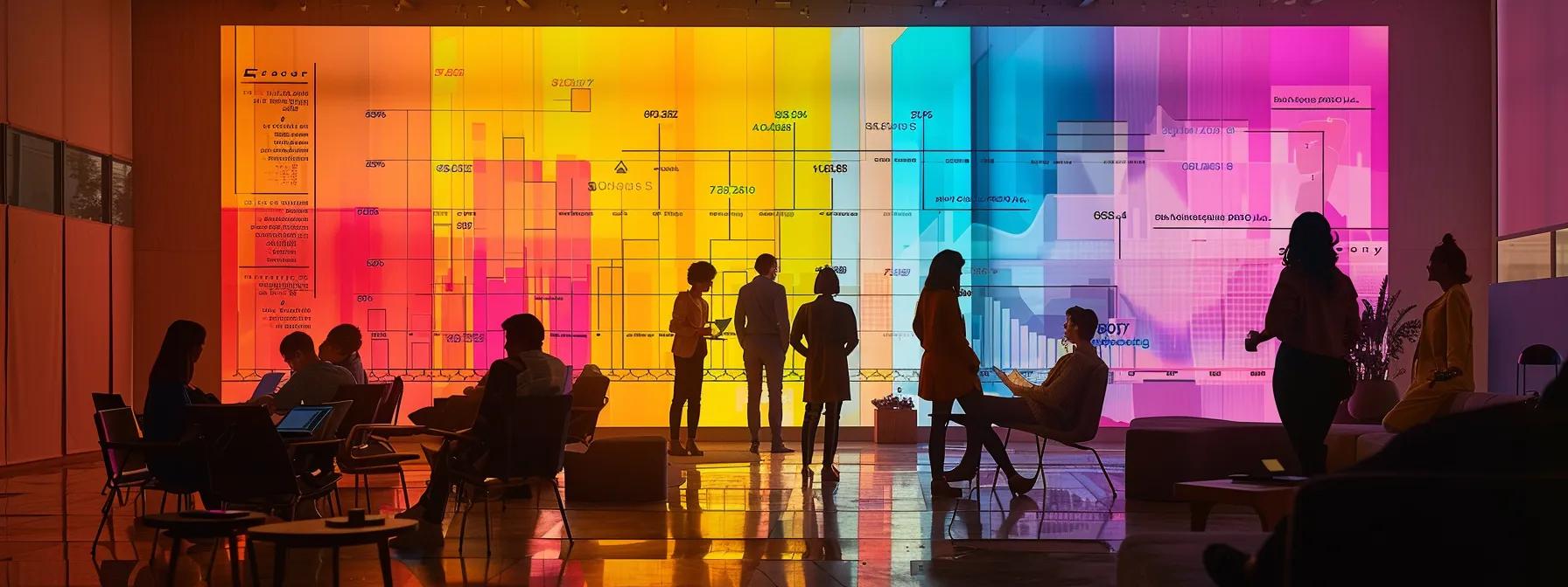 a dynamic office setting featuring a diverse team engaged in a brainstorming session, with colorful charts on a digital screen illustrating audience segmentation strategies, emphasizing collaboration and targeted marketing insights. - Nurture Machines a dynamic office setting featuring a diverse team engaged in a brainstorming session, with colorful charts on a digital screen illustrating audience segmentation strategies, emphasizing collaboration and targeted marketing insights.